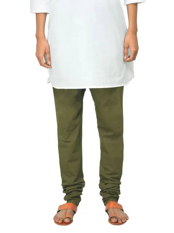 Fabindia Women Olive Cambric Churidar