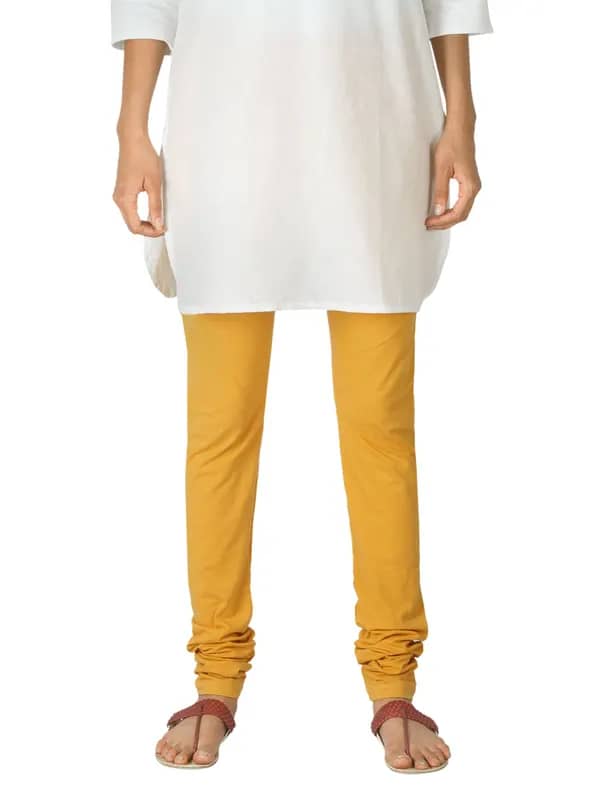 Fabindia Women Mustard Leggings