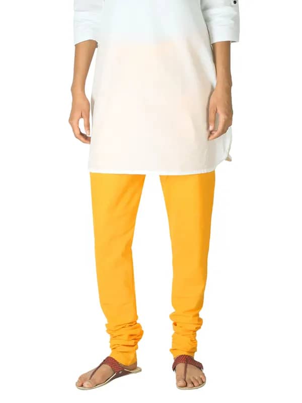 Fabindia Women Yellow Mangalgiri Churidar