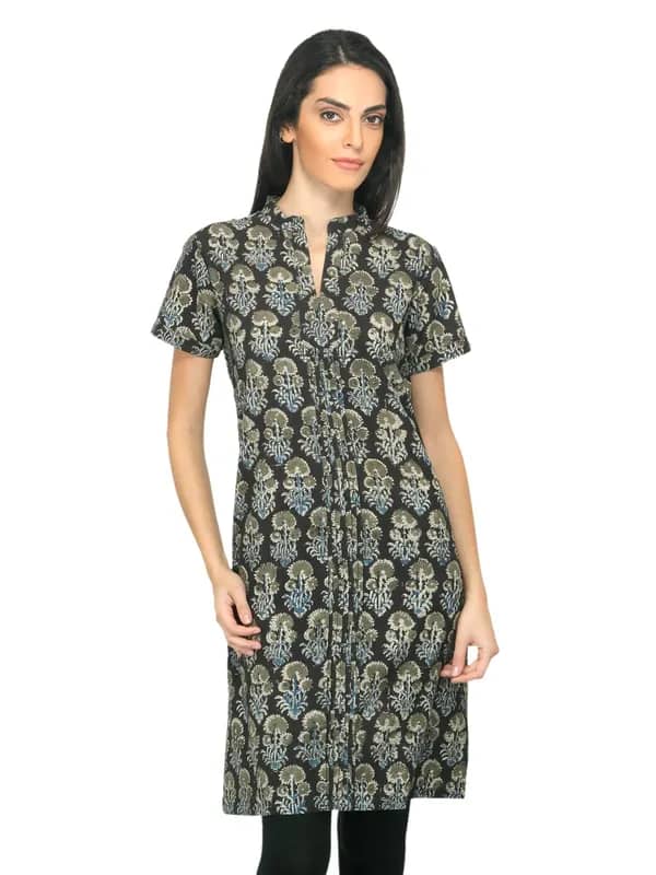 Fabindia Women Printed Multi Coloured Kurta
