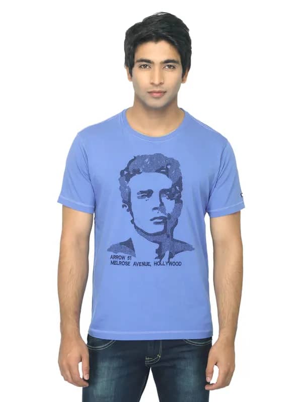 Arrow Sport Men blue Printed T-shirt