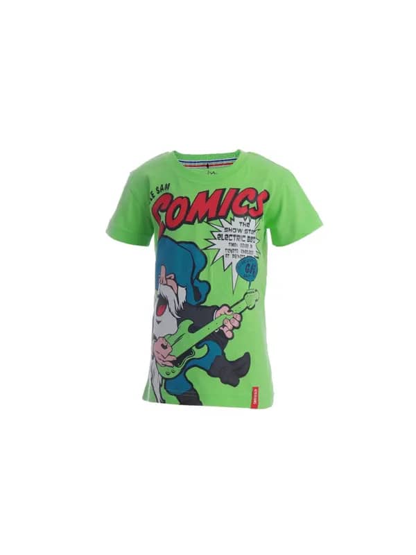 Gini and Jony Boys Printed Green T-shirt