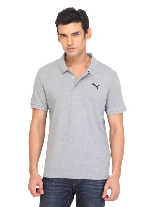 Puma Men Grey Polo T-shirt