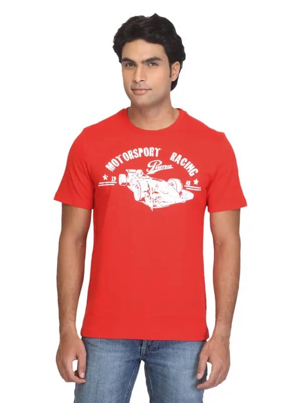 Puma Men Car Graphic Red T-shirt