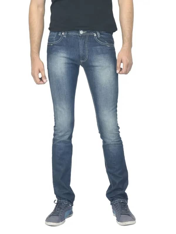 Locomotive Men Washed Blue Jeans