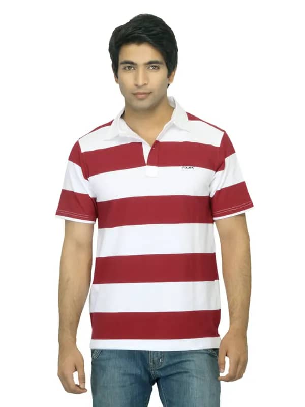 Locomotive Men Striped Red T-shirt