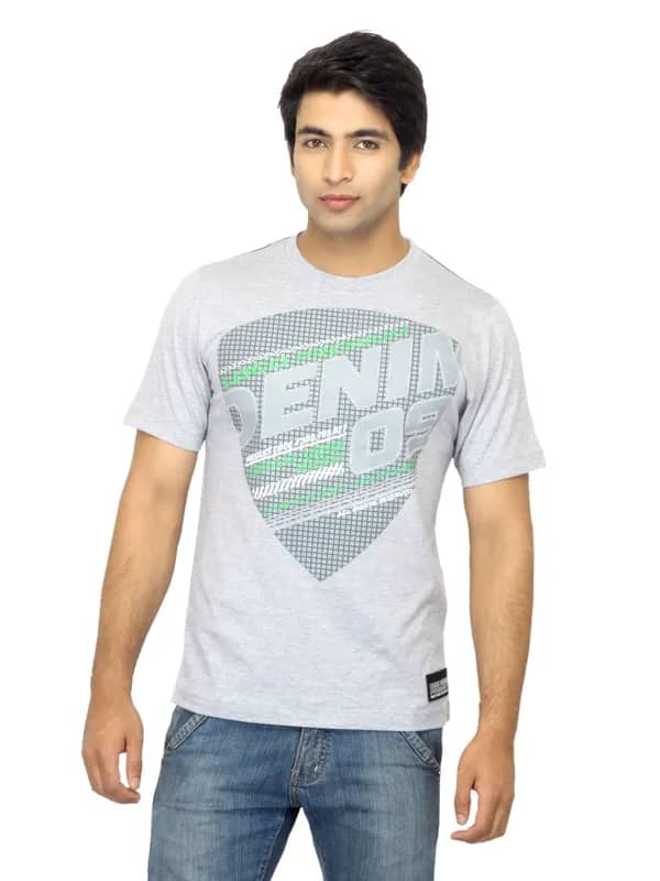 Locomotive Men Printed Grey T-shirt