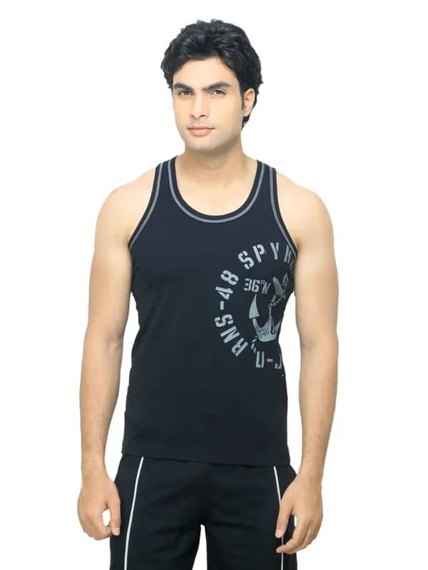 Spykar Men Black Innerwear Vest