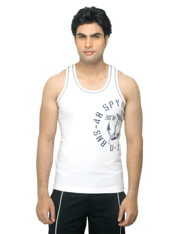 Spykar Men White Innerwear Vest