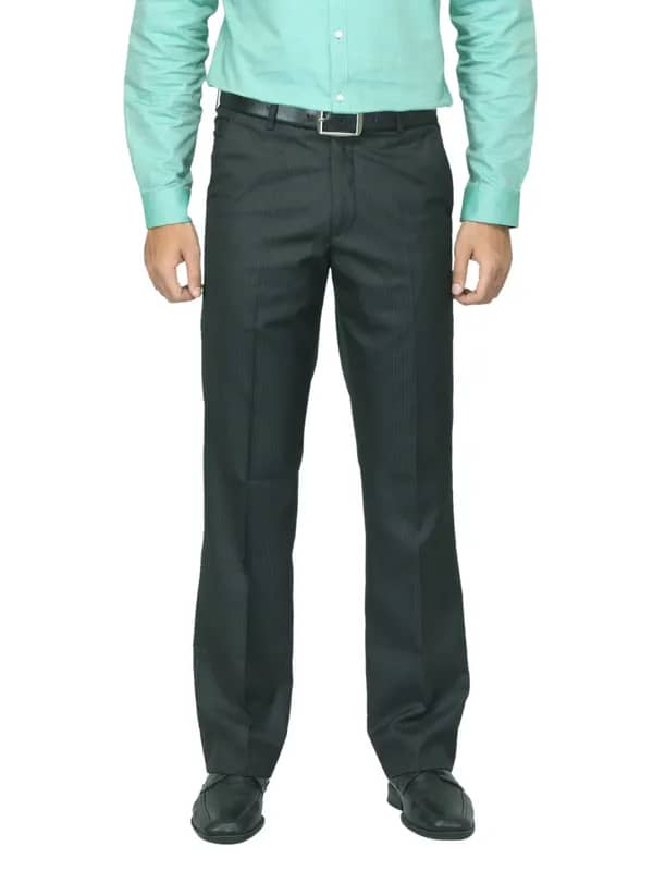 Black Coffee Men Striped Charcoal Trousers