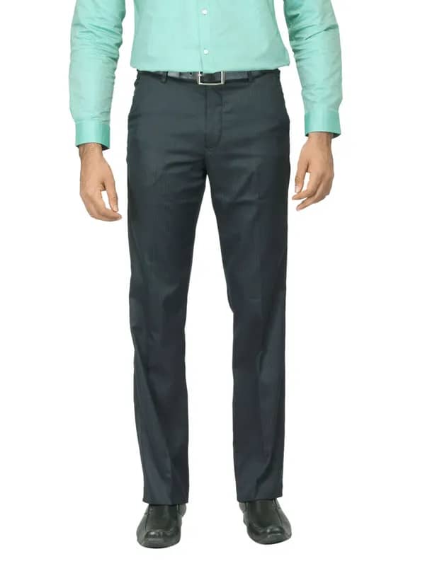 Mark Taylor Men Striped Navy Blue Trousers