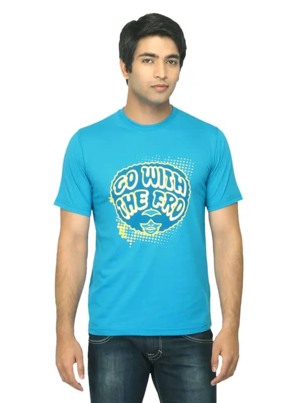 Mark Taylor Men Printed Blue T-shirt