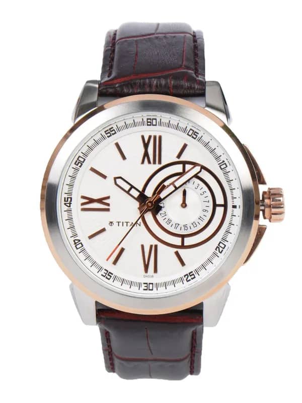 Titan Men White Dial Watch
