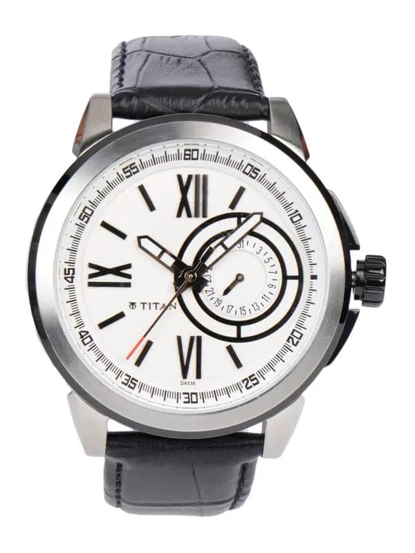 Titan Men Off White Dial Watch