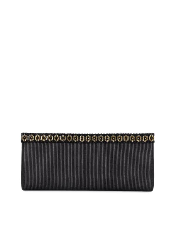 Fabindia Women Black Silk Clutch