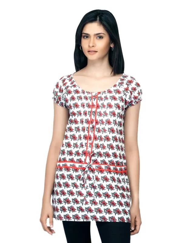 Mumbai Slang Women Printed Red Tunic