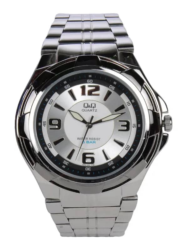 Q&Q Men Silver-Toned Dial Analogue Watch Q252J404Y