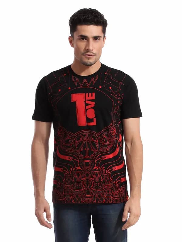 ADIDAS Men One Love Black T-shirt