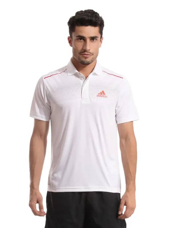 ADIDAS Men White Polo T-shirt