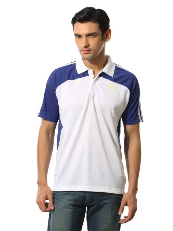 ADIDAS Men Polo White T-shirt