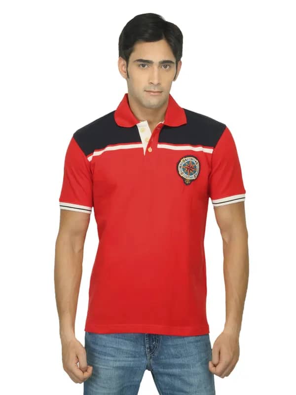 Proline Men Red Polo T-shirt