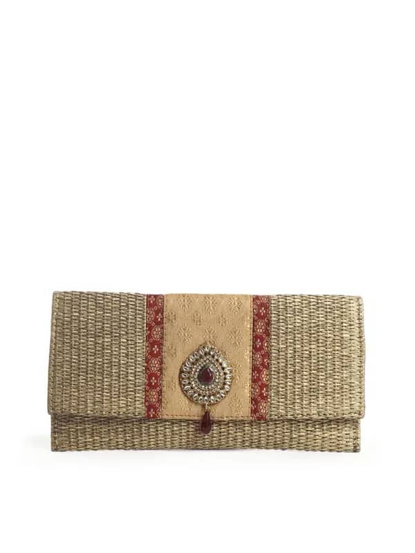 Rocia Women Gold Coloured Clutch