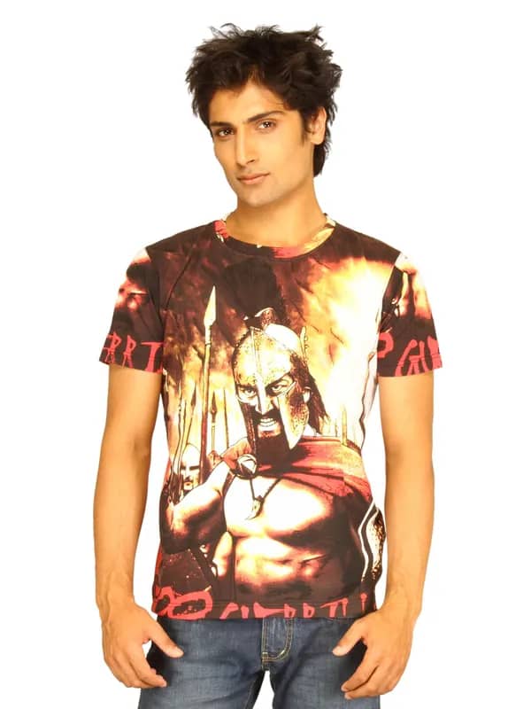 Guerrilla Men's Warrior Brown T-shirt