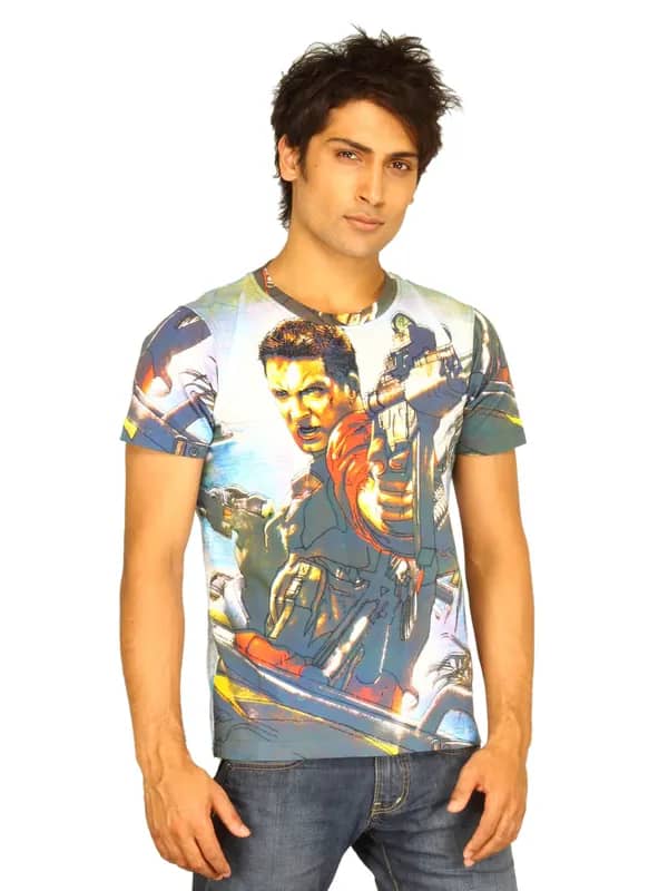 Guerrilla Men's Fighter Blue T-shirt