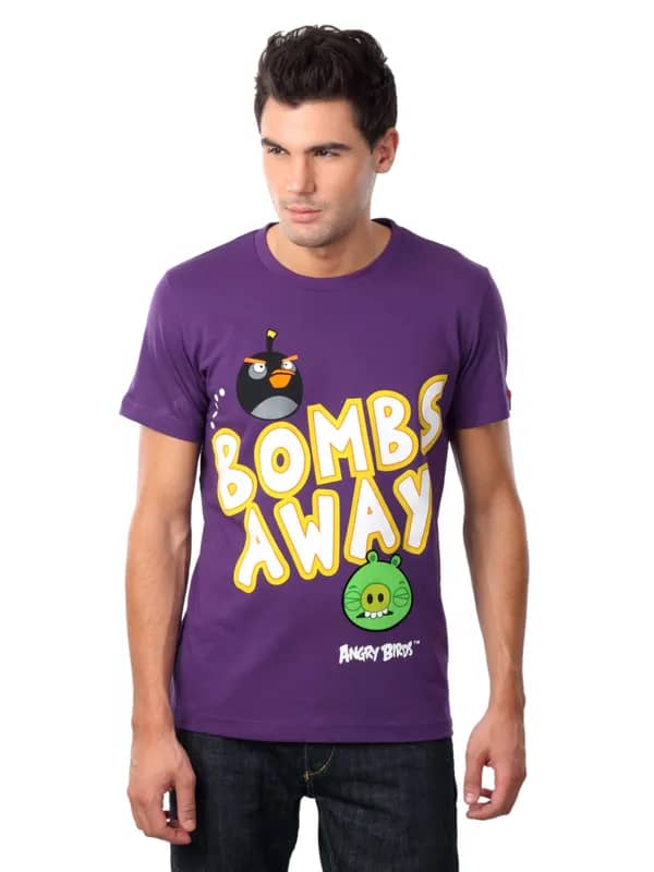 Angry Birds Men Purple T-shirt