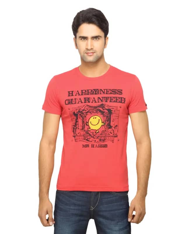 Mr. Men Printed Red T-shirt