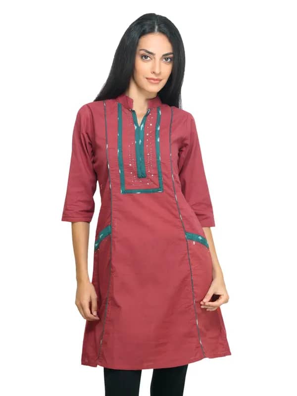Mother Earth Women Maroon Kurta