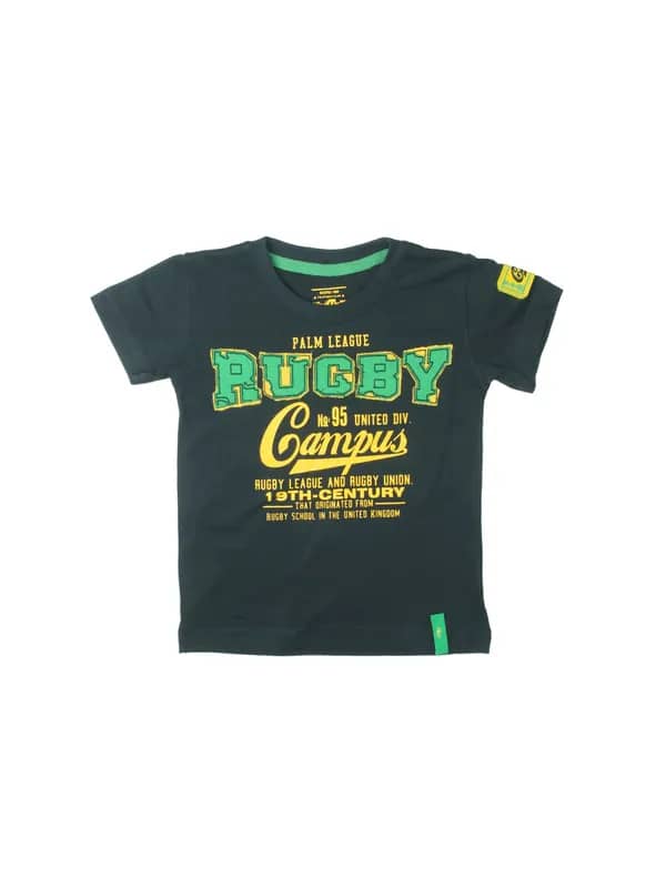Gini and Jony Boys Printed Navy Blue T-shirt