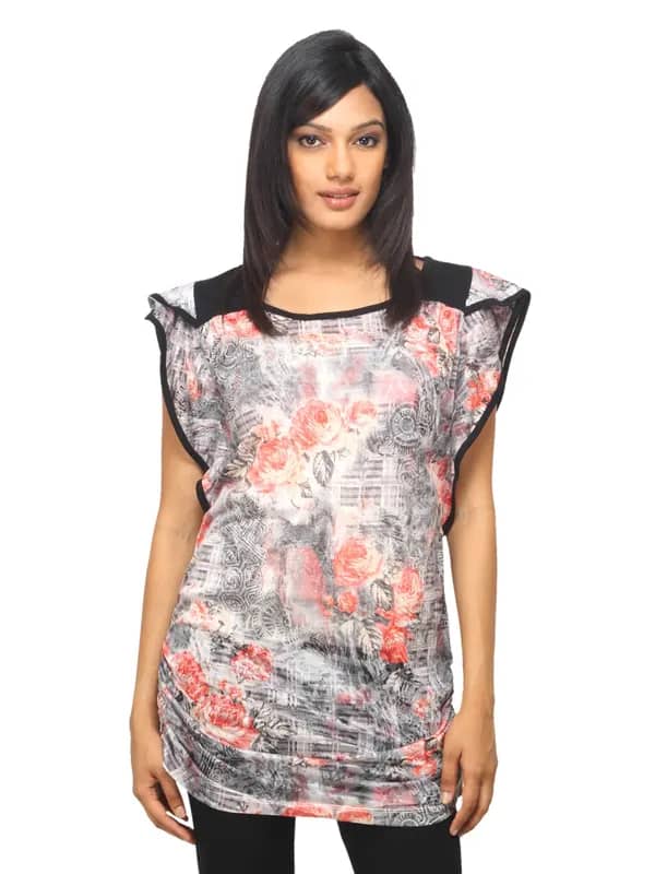 Sepia Women Printed Grey Tunic