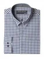 Arrow New York Men Navy Blue Check Slim Fit Shirt