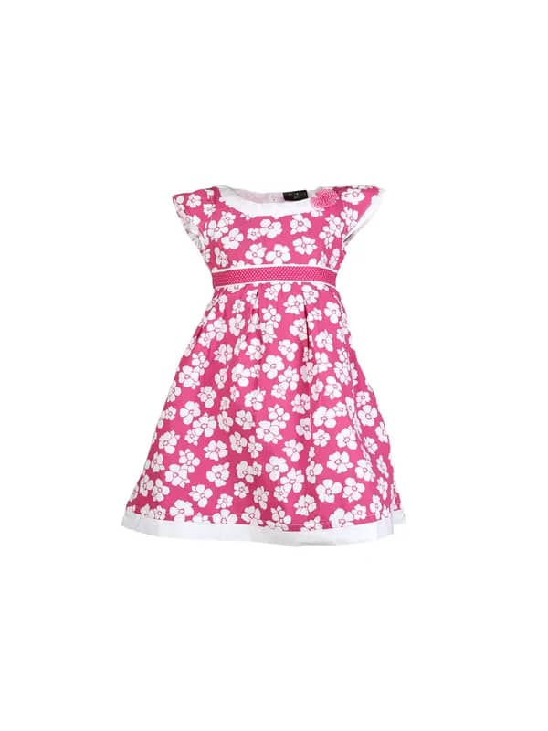 Doodle Kids Girl Printed Pink Dress
