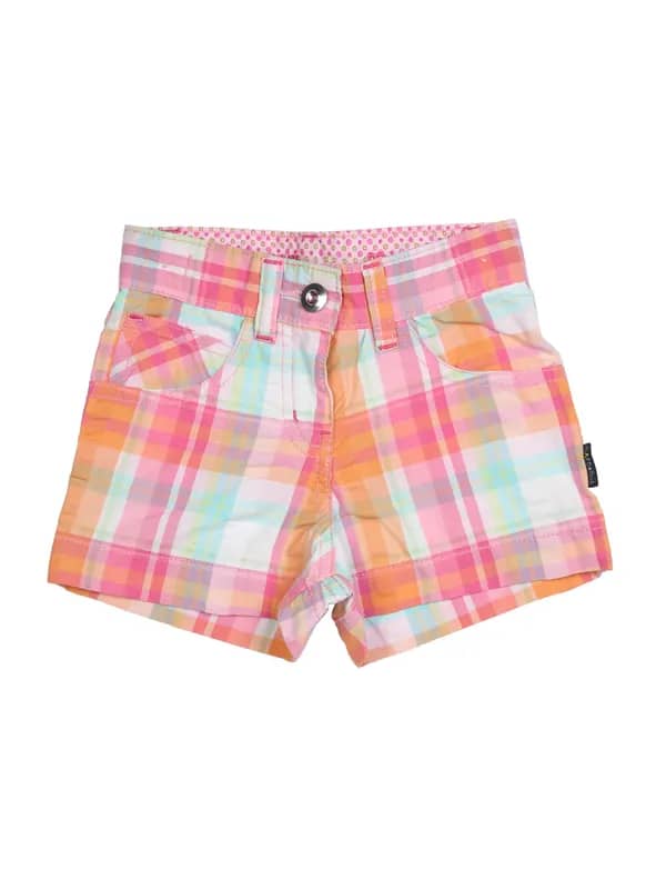 Doodle Kids Girl Check Pink Shorts