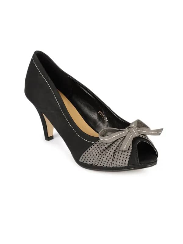 Cobblerz Women Black Peep Toes