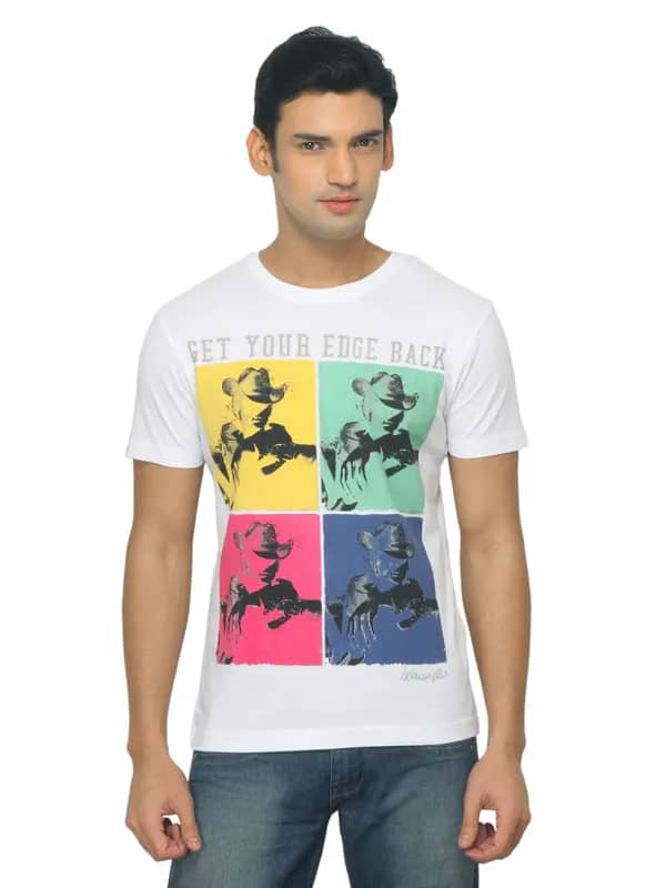 Wrangler Men Get Your Edge Back White T-shirt