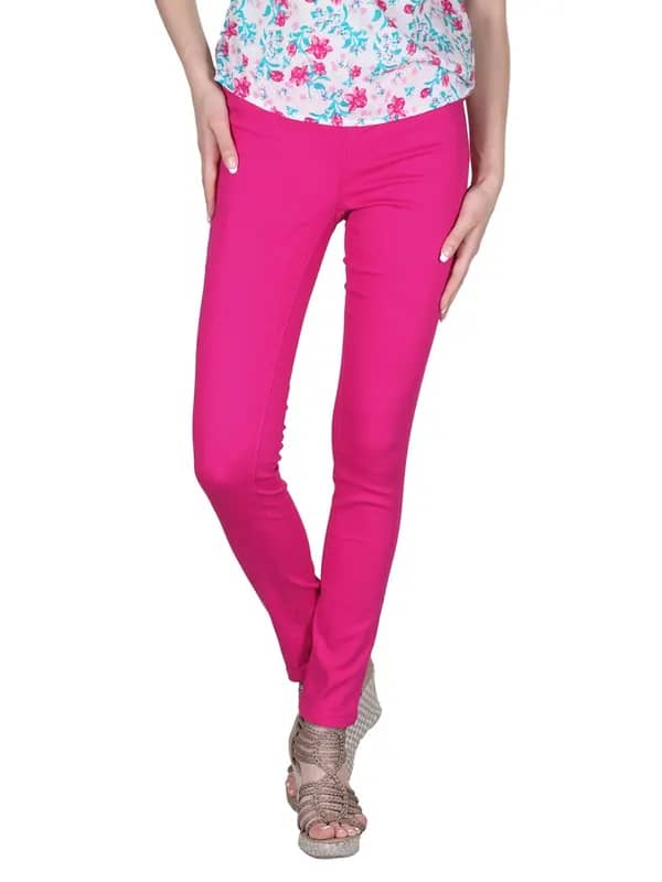 Pieces Women Pink Jeggings