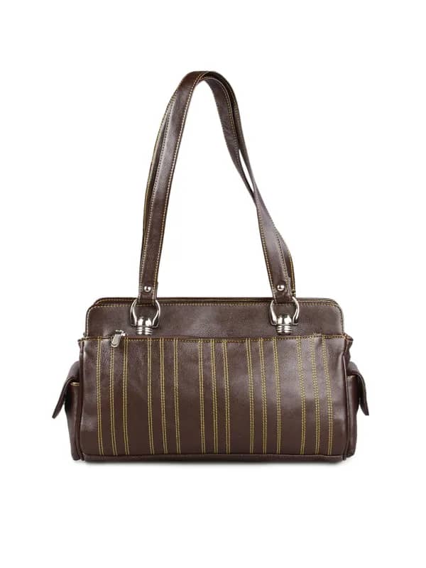 Murcia Brown Self Design Shoulder Bag