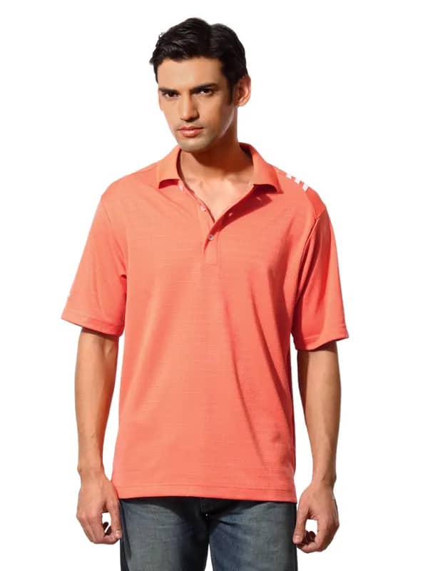 ADIDAS Men Vesta Peach Polo T-shirt
