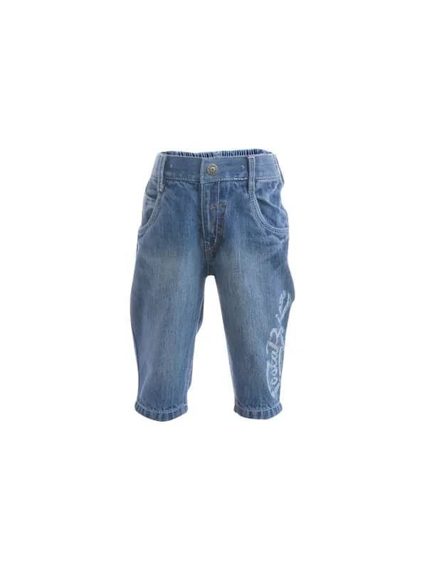 Palm Tree Boys Washed Blue 3/4 Length Pants