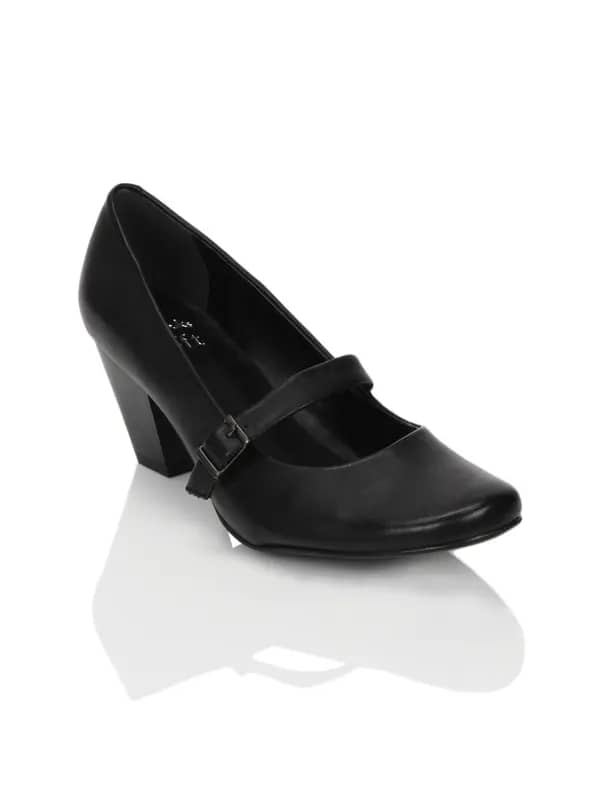 Clarks Women Cash Box Leather Black Heeled Shoes