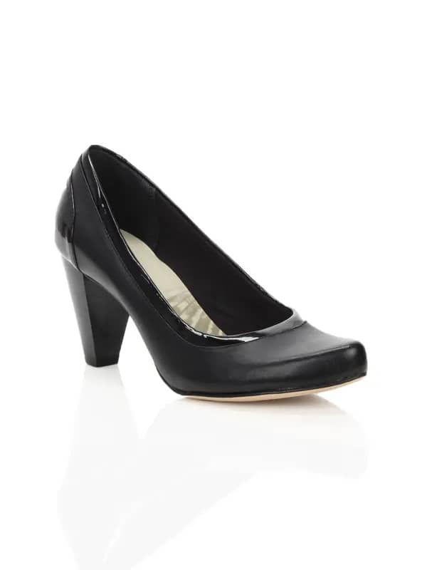 Clarks Women Country Music Combi Leather Black Pumps