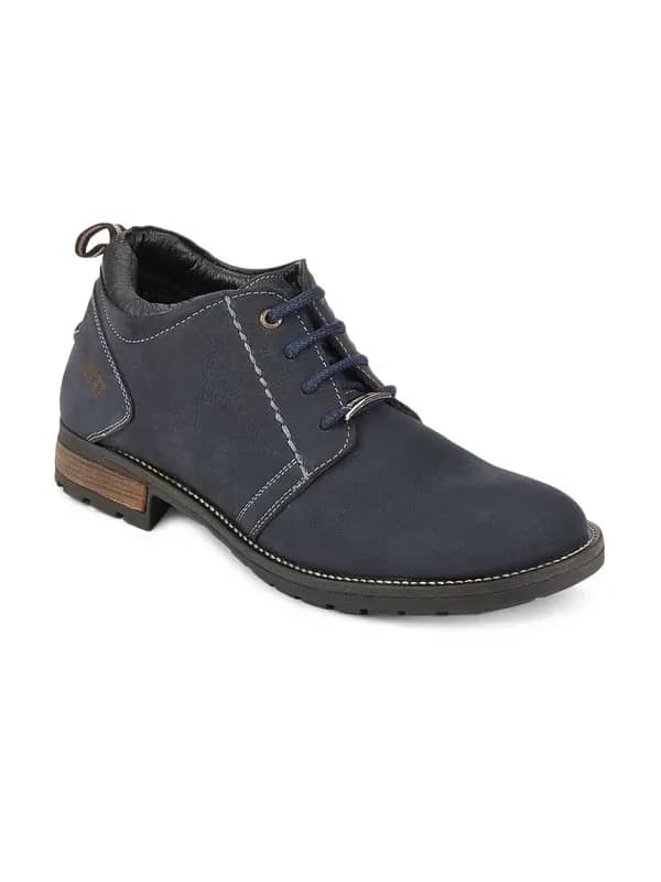 Numero Uno Men Navy Leather Shoes