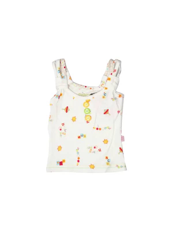 Doodle Girls Printed Off White Top