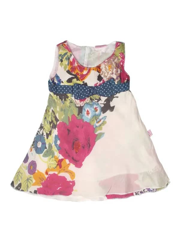 Doodle Girls Printed Multi Coloured Dress