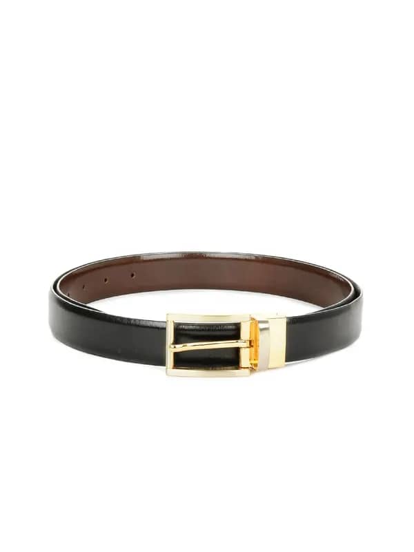 Turtle Men Black Reversible Leather Belt