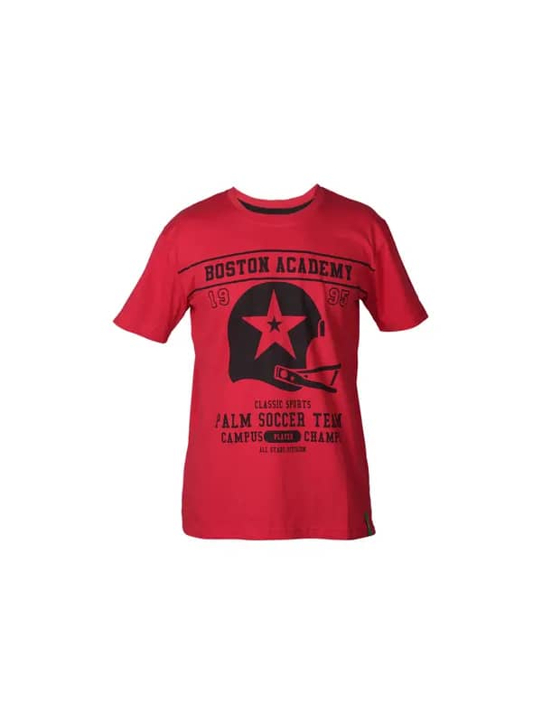 Gini and Jony Boys Printed Red T-shirt