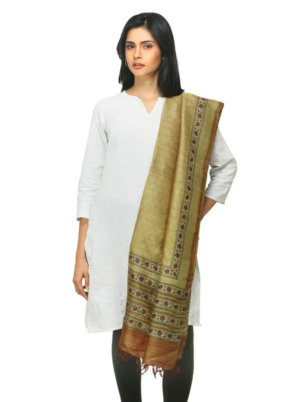 Fabindia Women Gold Tussar Dupatta